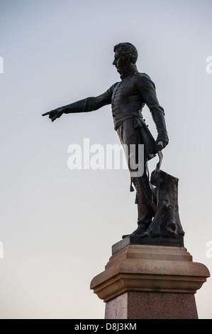 La plus célèbre statue en Australie du Sud. Le colonel William light le fondateur et le gestionnaire de l'Adelaide Capital. Banque D'Images