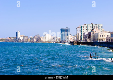 Vue du Malecon vers l'Est, La Havane, Cuba, Caraïbes Banque D'Images