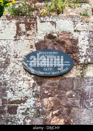 Château de Rougemont informations inscription, Exeter, Devon, Angleterre Banque D'Images