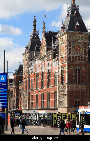 Pays-bas, Amsterdam, la gare centrale, Banque D'Images