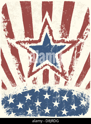 Grunge patriotique de l'affiche de la fête de l'indépendance. Banque D'Images