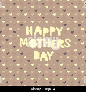 Happy mothers day card avec hearts Banque D'Images
