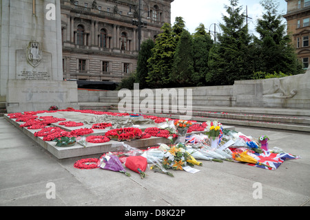Cénotaphe de Glasgow War Memorial, le batteur, Lee Rigby, soldats, Glasgow, Royaume-Uni Banque D'Images