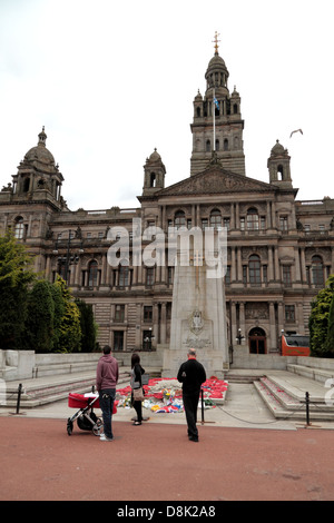 Cénotaphe de Glasgow War Memorial, le batteur, Lee Rigby, soldats, Glasgow, Royaume-Uni Banque D'Images