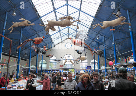 Marché des métiers d'Abergavenny, Halle, Monmouthshire, Gwent, au Pays de Galles, Royaume-Uni, Europe, Royaume-Uni Banque D'Images