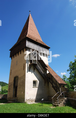 L'église fortifiée de Biertan en Transylvanie, tour du mur. La Roumanie. Banque D'Images