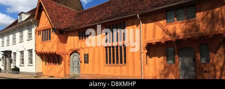 Le petit hall museum, place du marché, Lavenham village, comté de Suffolk, Angleterre, Grande-Bretagne. Banque D'Images