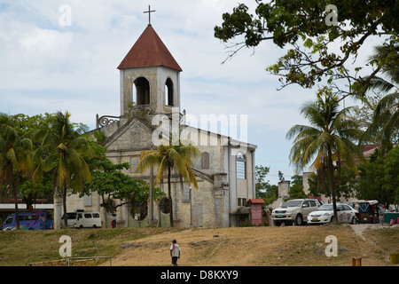 Les ruines de l'ancienne église San Juan Nepomuceno dans Cape Town sur l'île de Cebu, Philippines Banque D'Images