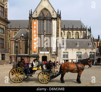 Pays-bas, Amsterdam, de la Place Dam, Nieuwe Kerk, Nouvelle Église, Banque D'Images