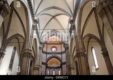 Vue de l'intérieur de la cathédrale Santa Maria del Fiore à Florence Banque D'Images