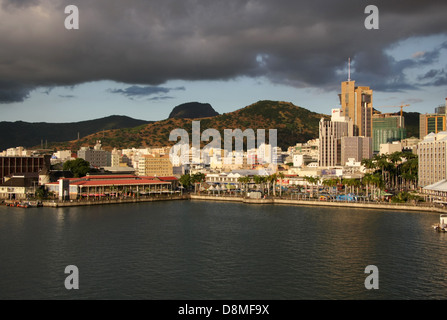 Vue de Port Louis port, dans la capitale de l'île Maurice Banque D'Images