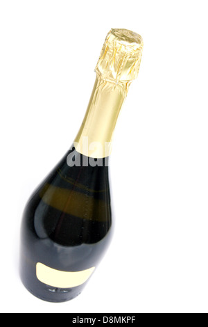 Bouteille de champagne isolated on white Banque D'Images