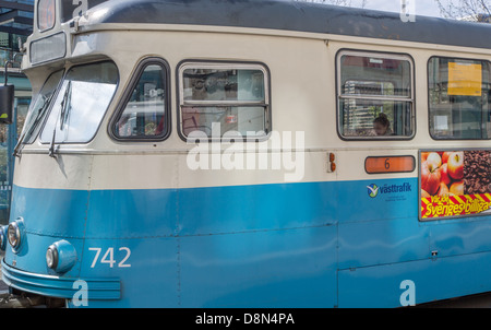 Le tramway électrique ou en train à Göteborg, Suède Banque D'Images