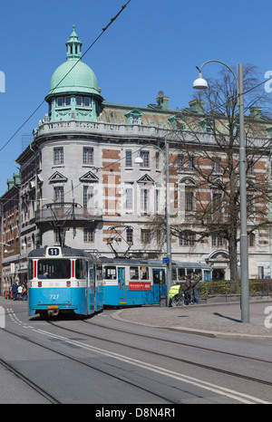 Le tramway électrique ou en train à Göteborg, Suède Banque D'Images