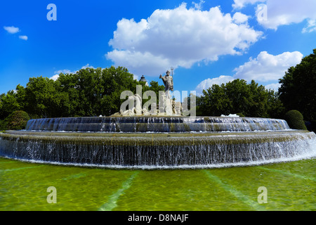 La fontaine de Neptune à Madrid, Espagne Banque D'Images