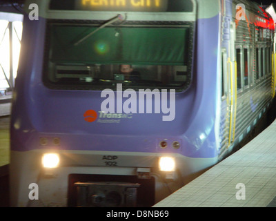 L'arrivée de la gare de Perth australind. Banque D'Images