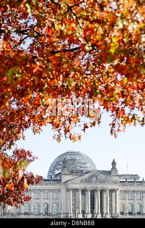 Bâtiment du Reichstag, automne, du quartier du gouvernement, Berlin, Allemagne l'Europe Banque D'Images