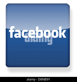 Logo de Facebook comme une icône de l'application. Chemin de détourage inclus. Banque D'Images