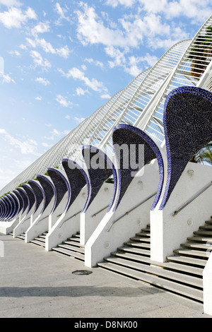 Zone d'entrée, l'umbracle, Ciudad de las Artes y las Ciencias, Valencia, Espagne Banque D'Images