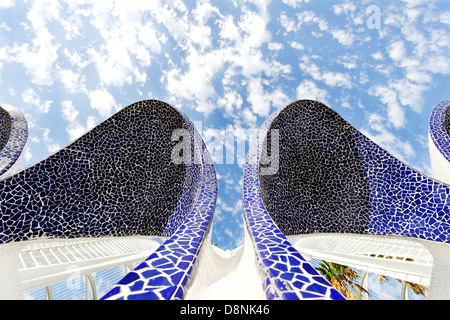 Zone d'entrée, l'umbracle, Ciudad de las Artes y las Ciencias, Valencia, Espagne Banque D'Images