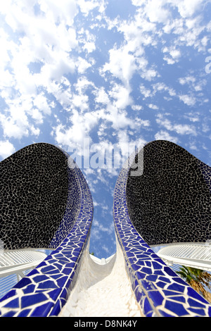 Zone d'entrée, l'umbracle, Ciudad de las Artes y las Ciencias, Valencia, Espagne Banque D'Images