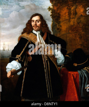 Bartholomeus van der Helst, Portrait du capitaine Gédéon De Wildt 1657 Huile sur toile. Musée des beaux-arts, Budapest. Banque D'Images