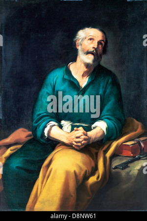 Bartolomé Esteban Murillo, Saint Pierre en larmes 1650-1655 Huile sur toile. Museo de Bellas Artes de Bilbao, Bilbao, Espagne. Banque D'Images