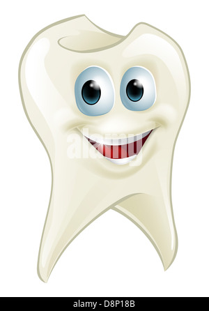 Une illustration d'une dent cartoon caractère homme mascot Banque D'Images
