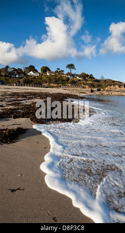 Journée ensoleillée sur la plage de Swanpool Cornwall Falmouth, England UK Banque D'Images