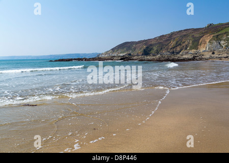 Hemmick Beach sur la côte sud de Cornwall England UK Banque D'Images