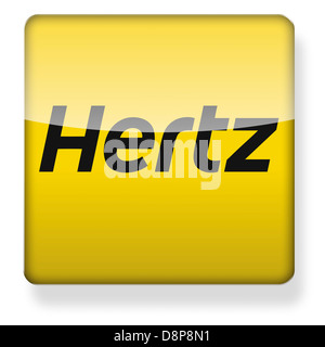 Hertz location de voiture logo comme une icône de l'application. Chemin de détourage inclus. Banque D'Images