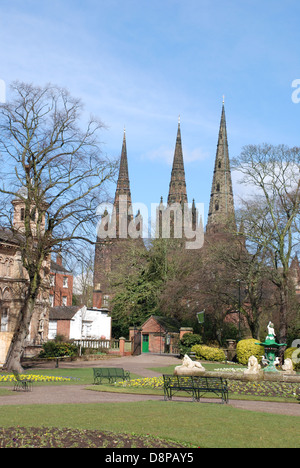 La Cathédrale de Lichfield Staffordshire parc de Beacon Banque D'Images