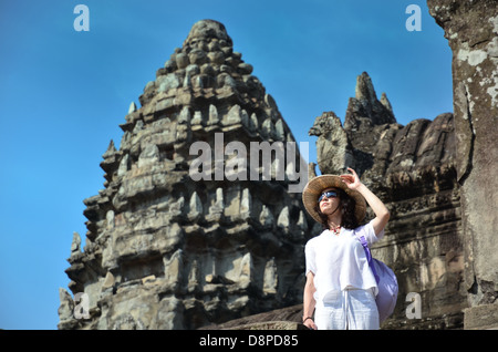 Ancien temple Angkor Wat Cambodia Banque D'Images