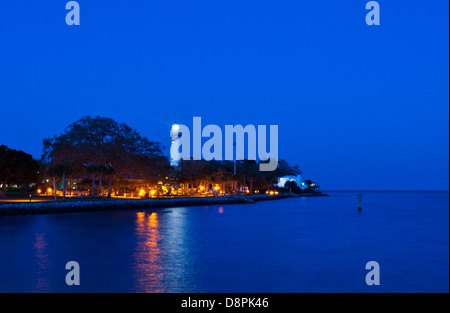 St Simon's Island phare la nuit, St Simon's Island, Georgia, USA Banque D'Images