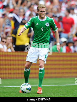 Washington DC, USA. 2 juin 2013. André Schuerrle de l'Allemagne au cours de l'international football match amical entre les USA et l'Allemagne à Robert F. Kennedy Memorial Stadium à Washington (District de Columbia), USA, 02 juin 2013. Photo : Thomas Eisenhuth/dpa/Alamy Live News Banque D'Images