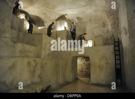 L'histoire minière. Diorama. L'extraction de sel. La mine de sel de Wieliczka, Pologne. Deutches Museum. Munich. L'Allemagne. Banque D'Images