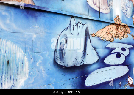 Street art vu autour de la Shoreditch de Londres,savoir que l'échelle locale great eastern er trimestre. Banque D'Images