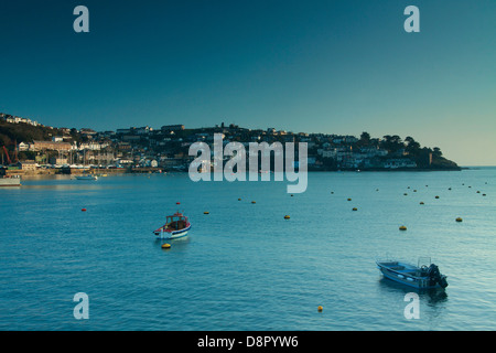 Polruan de Fowey, Cornwall au crépuscule Banque D'Images