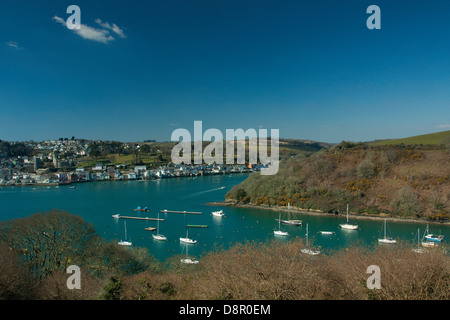 Fowey et la rivière Fowey de Polruan, Cornwall Banque D'Images