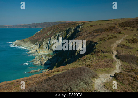 La rame head Peninsula de St Michael's Chapel, Rame Head, Cornwall Banque D'Images