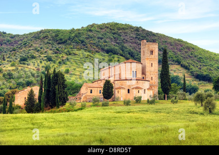 Abbaye de Sant'Antimo, Castelnuovo dell'Abate, Montalcino, Toscane, Italie Banque D'Images