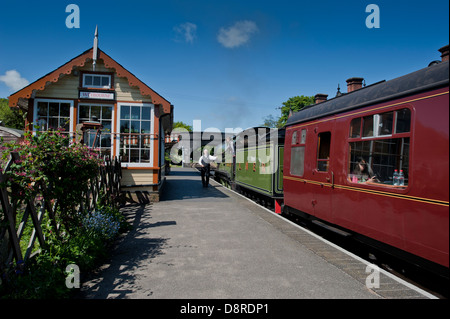 Moteur sur le chemin de fer North Norfolk. Banque D'Images