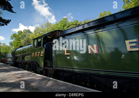 Moteur sur le chemin de fer North Norfolk. Banque D'Images