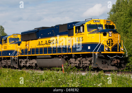 Train en Alaska, USA Banque D'Images
