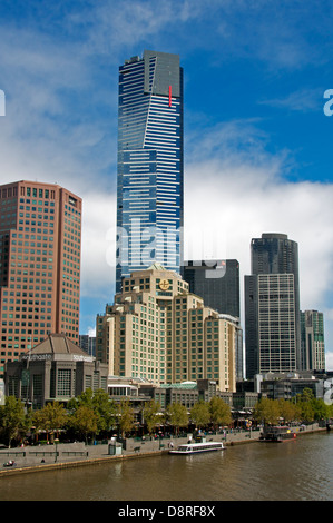 La Rivière Yarra Melbourne Australie Victoria avec skyscrappers Banque D'Images