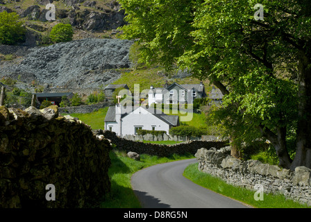 Maisons du village de Chapel Stile, Langdale, Parc National de Lake District, Cumbria England UK Banque D'Images