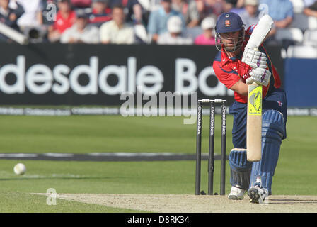 Chelmsford, Essex. 3 juin 2013. Mark Pettini en action au bâton d'Essex . YB40, Yorkshire Bank 40 - Essex Eagles vs Surrey Lions. L'action au sol du comté d'Essex, Chelmsford, Essex. Credit : Action Plus Sport Images/Alamy Live News Banque D'Images