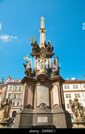 Colonne à la place Malostranske namesti de Malá Strana de Prague République Tchèque Europe Banque D'Images