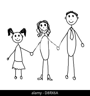 Dessin de famille Banque D'Images