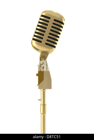 Microphone vintage or isolated on white Banque D'Images